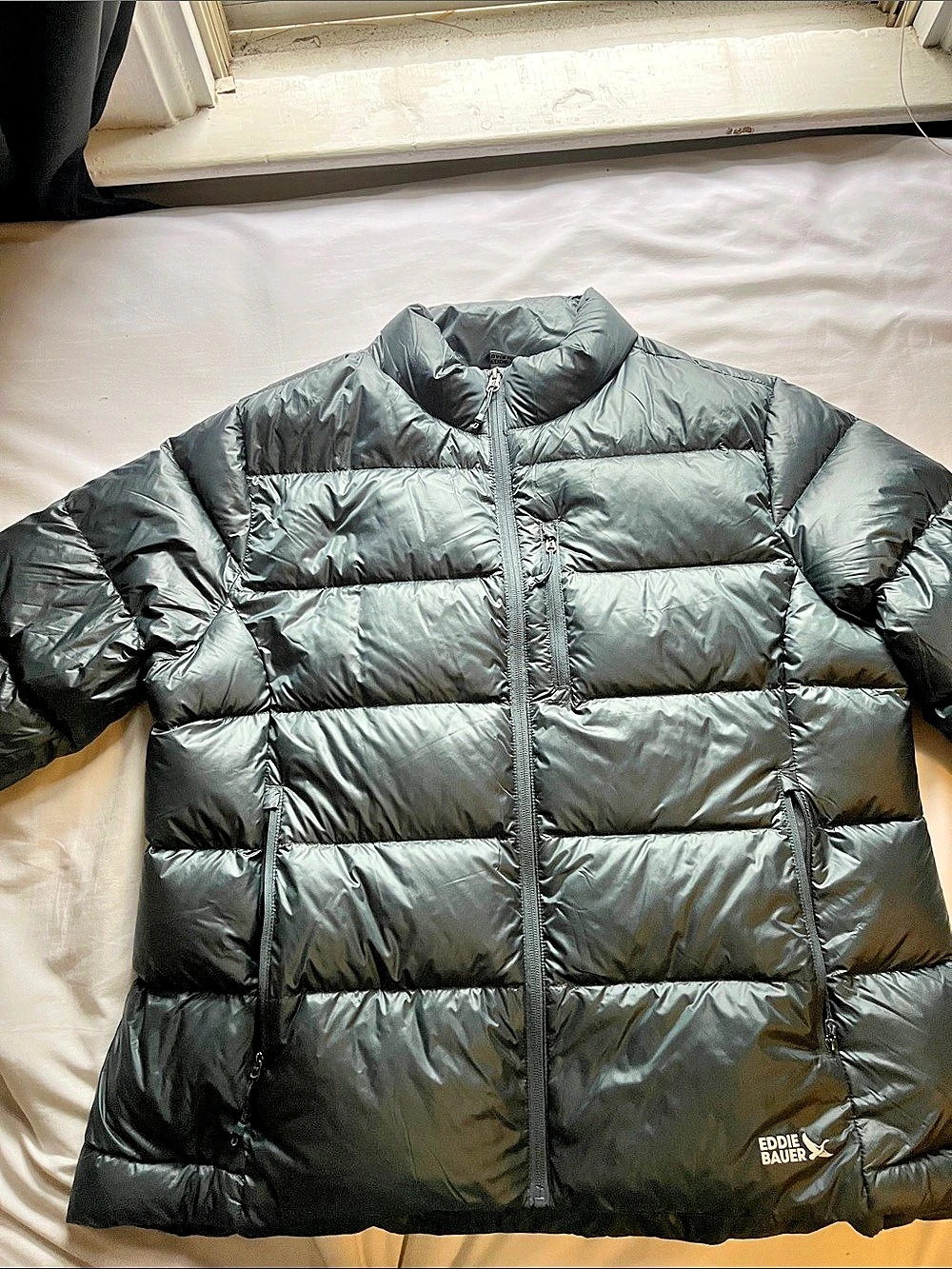 Eddie Bauer Ladies Down Packable Jacket Gray XX-Large